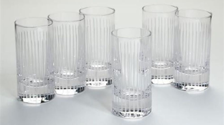 סט 6 כוסות שתיה עשויות קריסטל בשילוב פס זהב מרשים 400 מ"ל