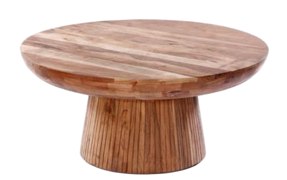 שולחן סלון עגול עשוי עץ בעיצוב יוקרתי 90X40 ס"מ