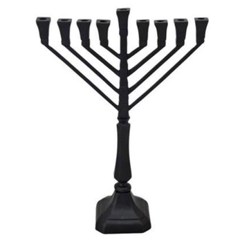 חנוכיה עשויה BRASS בגוון שחור 37X14X54 ס"מ - בי יוניק - עיצוב הבית