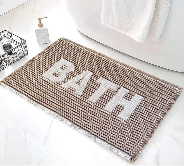 שטיח אמבטיה דגם קוסטה עשוי פוליאסטר בצבע חום קפה