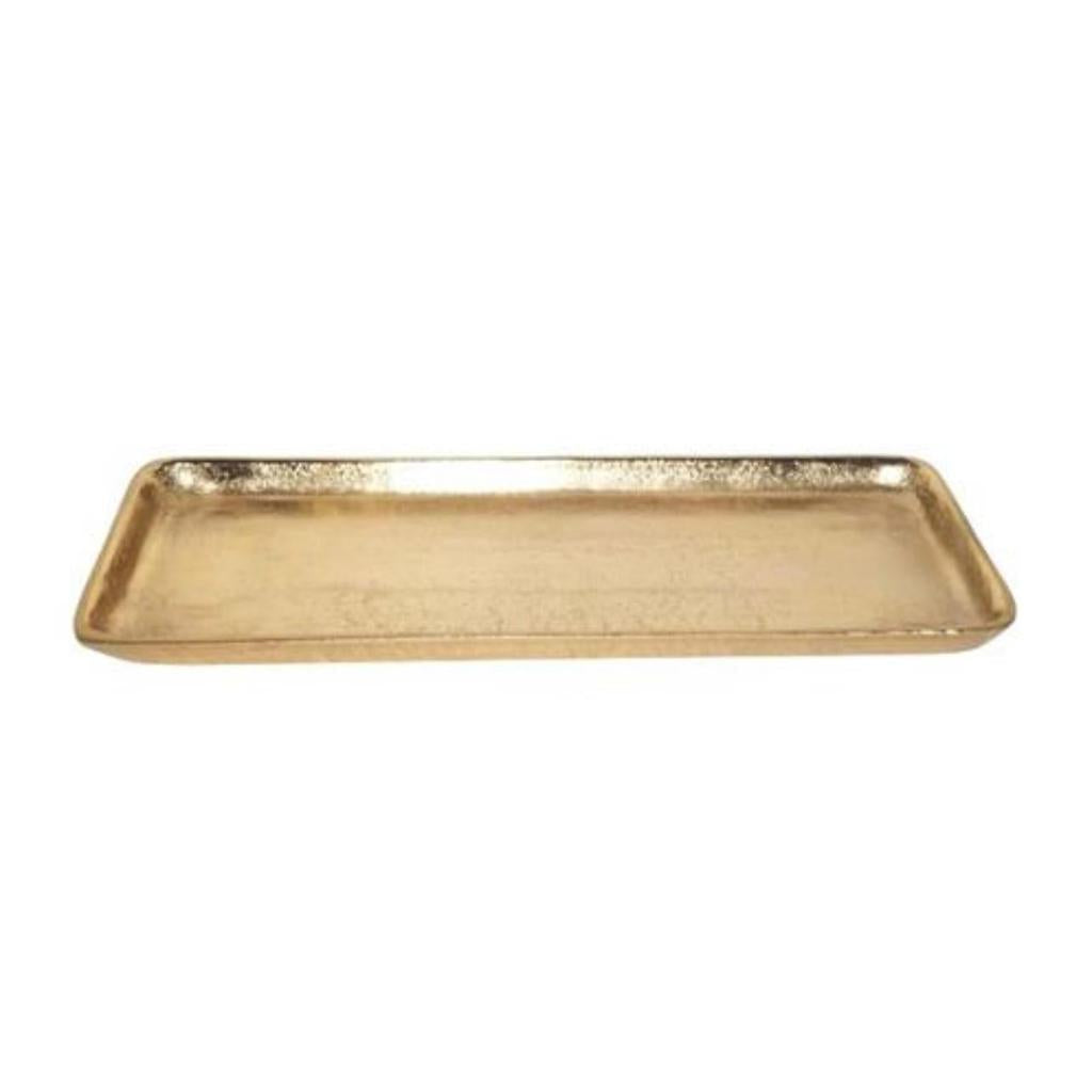 מגש מלבן עשוי BRASS בצבע זהב מרשים 21X20.5X2 ס"מ