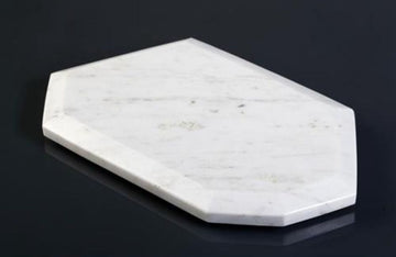 מגש לפמוטים עשוי שיש לבן בעיצוב מרשים 25X15 ס"מ