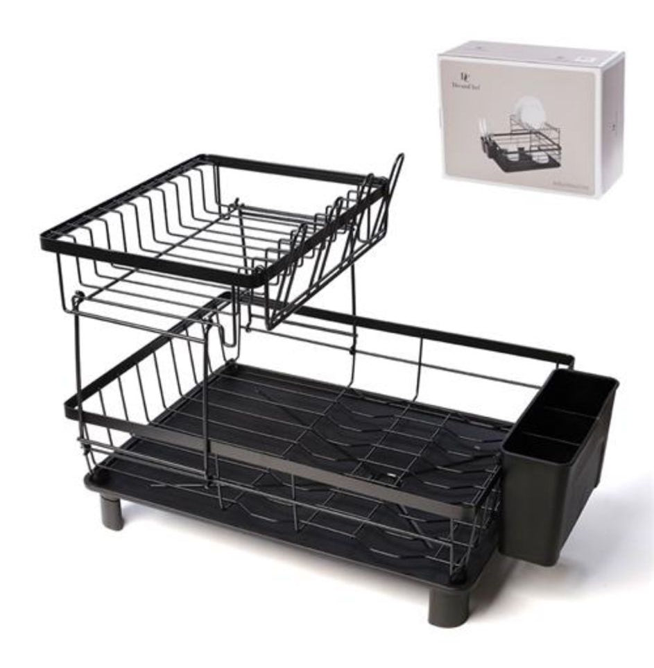 מייבש כלים 2 קומות דגם DREAM CHEF בצבע שחור 48.5X32.5X33 ס"מ