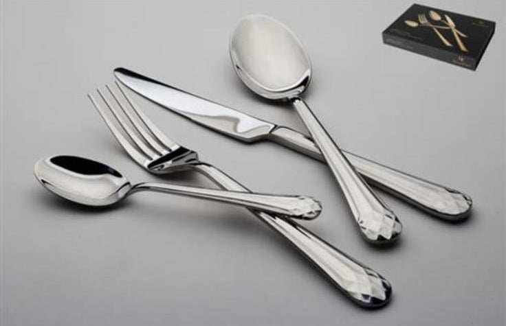 סט סכו"ם 24 חלקים עשוי נירוסטה בעיצוב יוקרתי