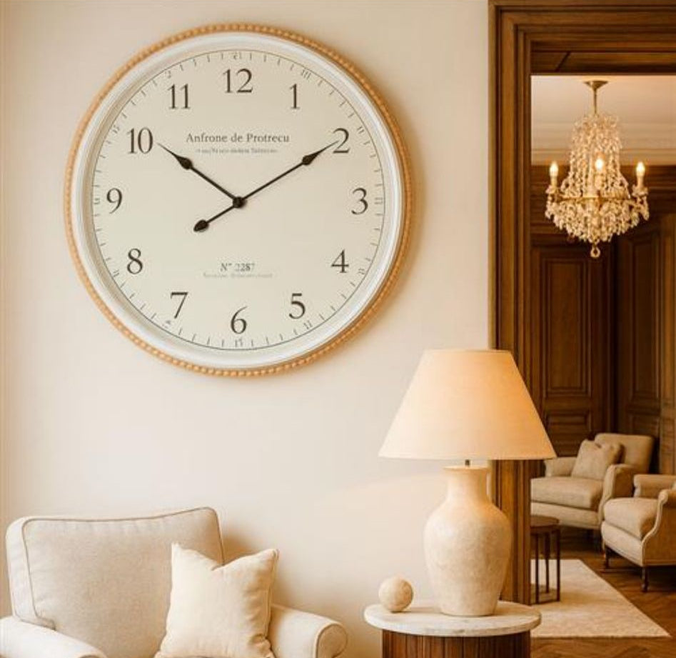 שעון קיר עשוי עץ ומתכת בעיצוב מרהיב 65X65X6.5 ס"מ