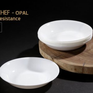 כלי שולחן OPAL לבן – מבחר צורות וגדלים – צלחת מרק עגולה 22 ס"מ בצבע לבן