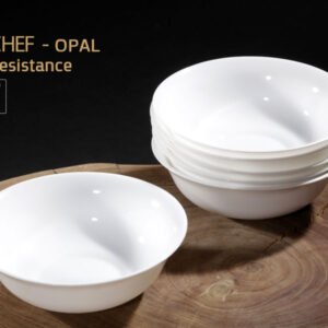 כלי שולחן OPAL לבן – מבחר צורות וגדלים – מרקית עגולה 16.5×6 ס"מ בצבע לבן