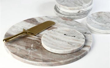 סט עוגה 8 חלקים עשוי שיש בעיצוב מיוחד - בי יוניק - עיצוב הבית