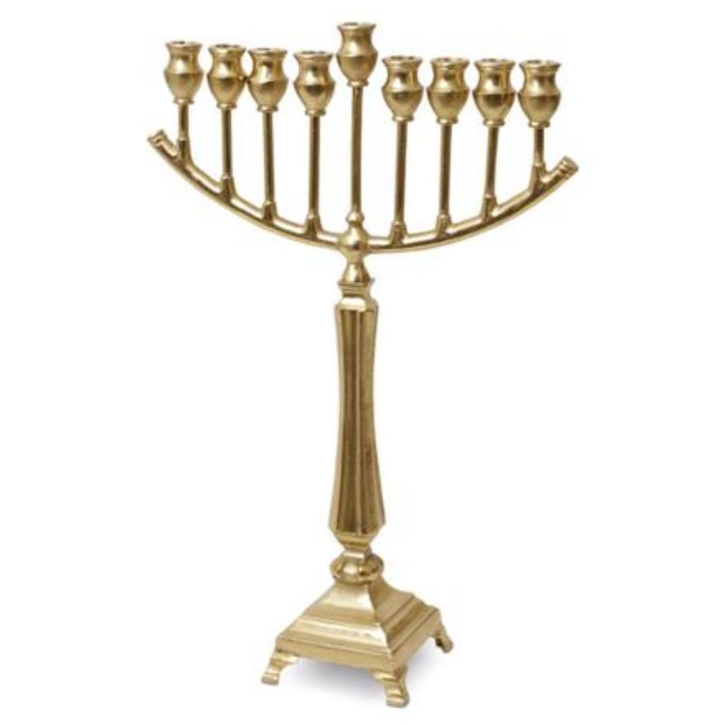 חנוכיה עשויה BRASS בצבע זהב יוקרתי 45X15X60 ס"מ
