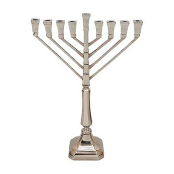 חנוכיה עשויה BRASS בגוון כסוף יוקרתי 37X14X54 ס"מ