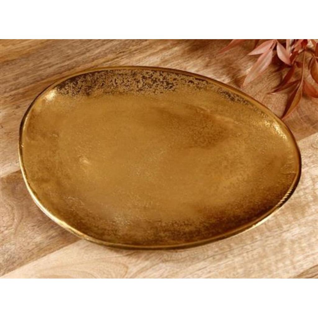 צלחת הגשה עשויה BRASS זהב בעיצוב יוקרתי ומיוחד 