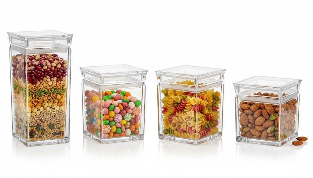 קופסאות אחסון אקריל יוקרתיות בגדלים שונים מבית BE CLEAR - בי יוניק - עיצוב הבית