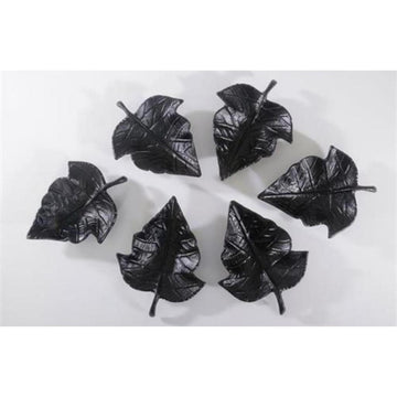 סט 6 קעריות הגשה BRSS BLACK בצורת עלה שחור 17X12X3