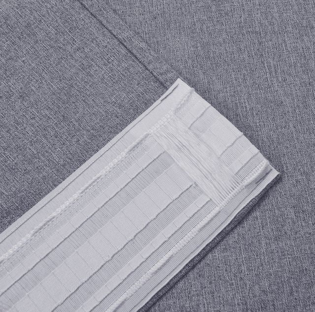 וילון השחלה דגם יעל עשוי פוליאסטר בצבע אפור