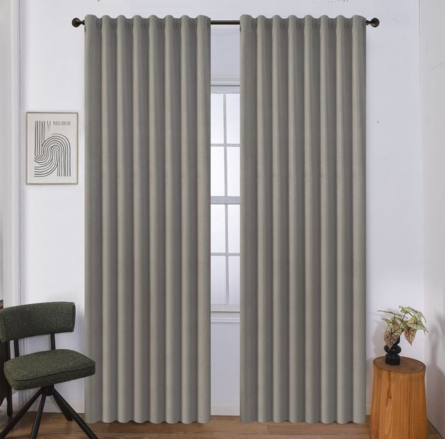 וילון השחלה דגם יעל עשוי פוליאסטר בצבע בז'