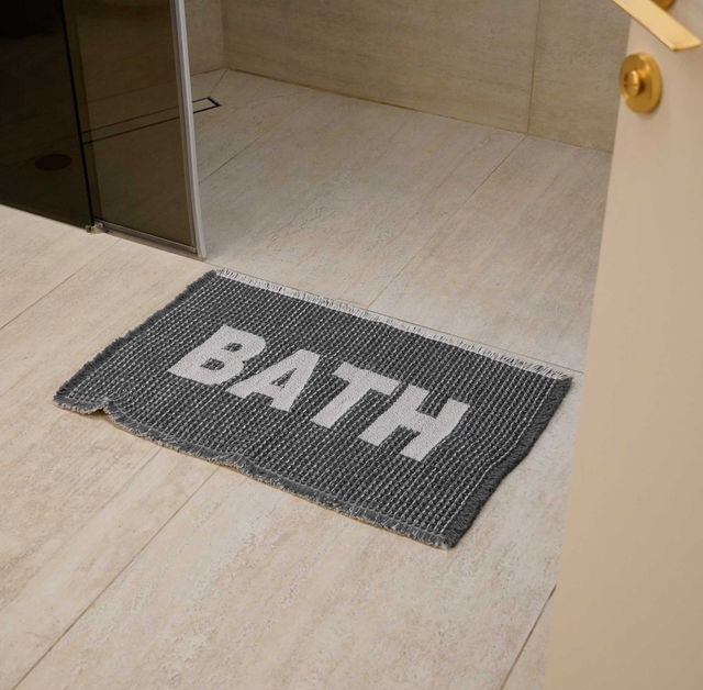 שטיח אמבטיה דגם קוסטה עשוי פוליאסטר בצבע אפור