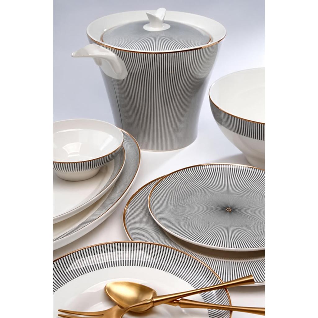 סט אוכל מרובע 170 חלקים NEW BONE CHINA לעיצוב הבית ולאירוח - בי יוניק - עיצוב הבית