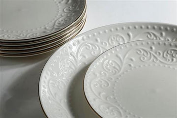 סט עוגה פורצלן פס זהב New Bone China