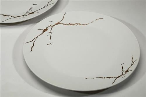 סט מנה עיקרית שיש לבן New Bone China סדרת Simple Moka - 26CM