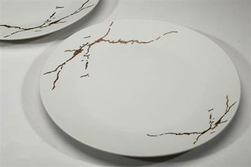 סט מנה עיקרית שיש לבן New Bone China סדרת Simple Moka - 26CM