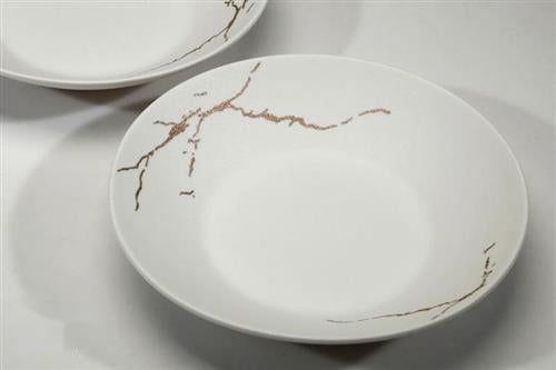צלחת קינוח שיש לבן New Bone China סדרת Simple Moka - 20CM
