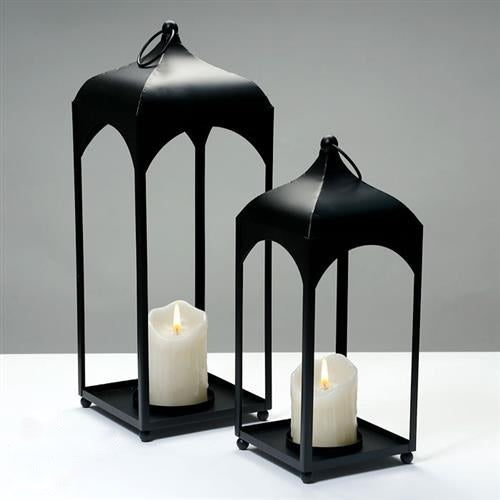 זוג עששיות לנרות ARMAND BLACK - 17.5×17.5×45CM 13.5×13.5×34CM