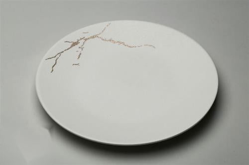 צלחת קינוח שיש לבן New Bone China - 18.5×18.5×2