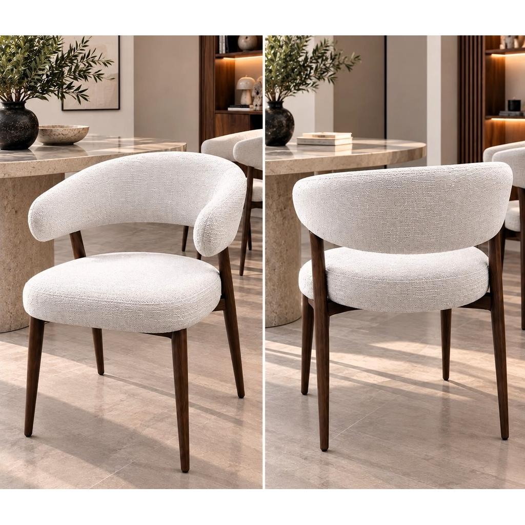 כיסא אוכל אופווייט עם רגלי מתכת בגוון אגוז לעיצוב פינת הישיבה בבית — אופווייט