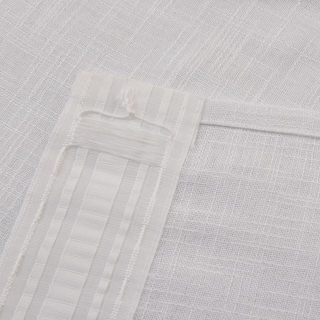 וילון השחלה דגם לידור עשוי דמוי פשתן בצבע לבן