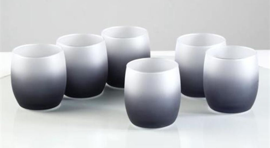 סט 6 כוסות שתיה קרה בצבע אפור מט יוקרתי 240 מ"ל