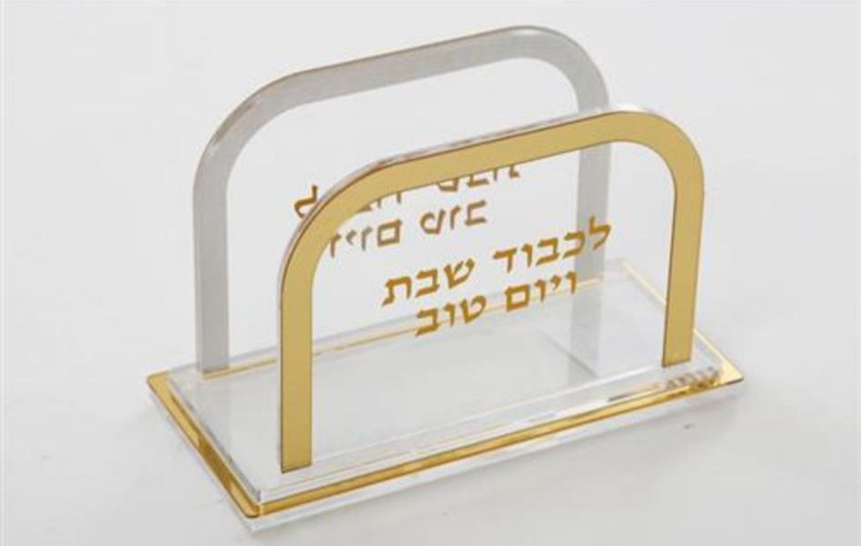 מעמד מפיות עשוי אקריליק שקוף בשילוב זהב יוקרתי