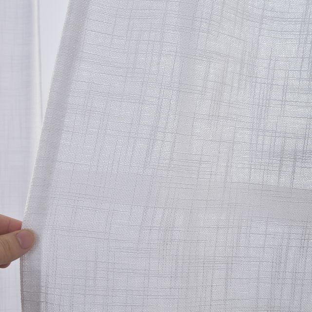 וילון השחלה דגם לידור עשוי דמוי פשתן בצבע לבן