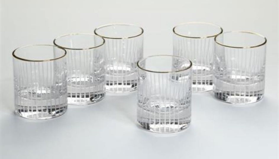 סט 6 כוסות ויסקי עשויות קריסטל שקוף יוקרתי 320 מ"ל