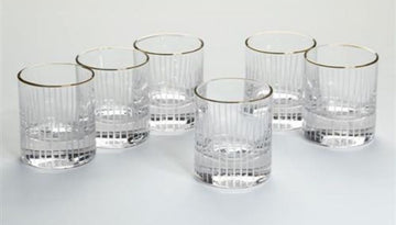 סט 6 כוסות ויסקי עשויות קריסטל שקוף יוקרתי 320 מ"ל