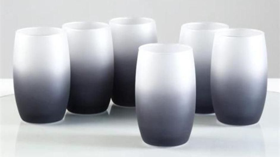 סט 6 כוסות שתיה קרה בצבע אפור מט מיוחד 300 מ"ל
