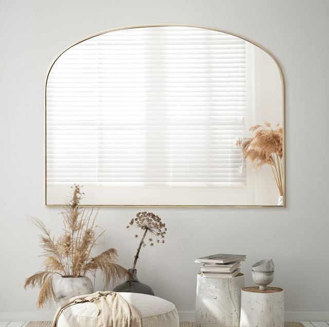 מראת קיר חצי מעוגלת בעיצוב יוקרתי ומיוחד 100X75 ס"מ