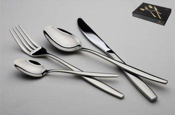 סט סכו"ם 24 חלקים עשוי נירוסטה בעיצוב יוקרתי