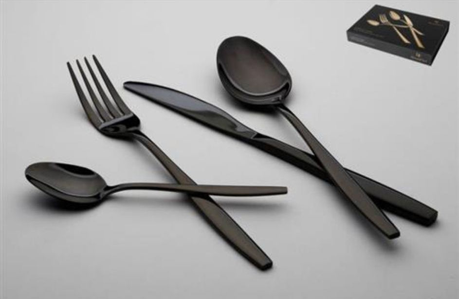 סט סכו"ם 24 חלקים עשוי נירוסטה בעיצוב יוקרתי