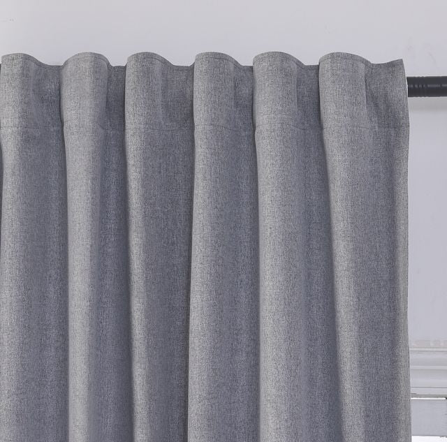 וילון השחלה דגם יעל עשוי פוליאסטר בצבע אפור