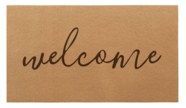 שטיח כניסה לבית דגם קדם עשוי PVC כיתוב WELCOME 