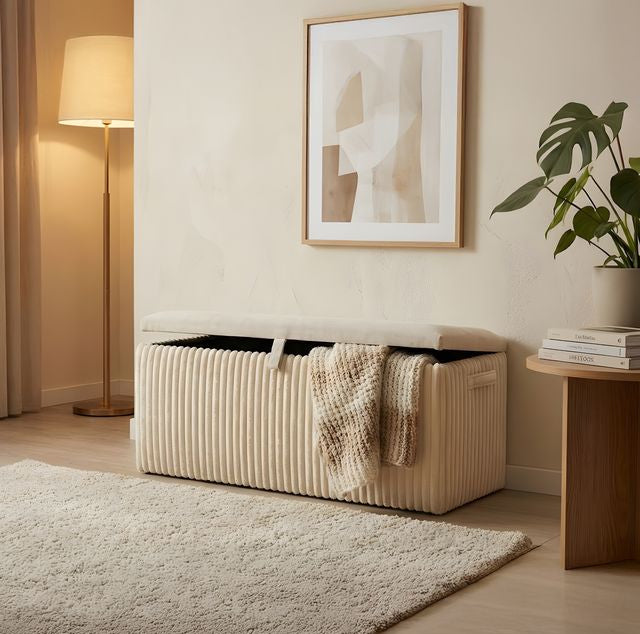 ספסל נפתח עשוי בד מעוצב פסים מיוחדים