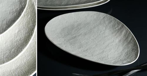 צלחת הגשה אובלית סדרת Simple White פורצלן New Bone China - 39×26×3.4 - 28X19X2.3