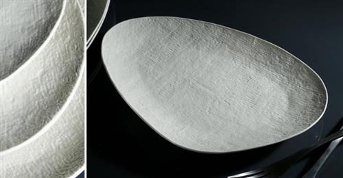 צלחת הגשה אובלית סדרת Simple White פורצלן New Bone China - 39×26×3.4 - 33X22X2.5