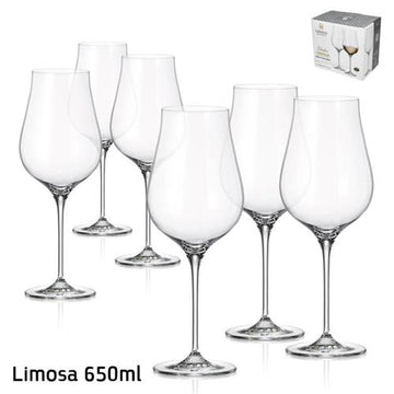 גביעי יין LIMOSA בוהמיה קריסטל 650 מ"ל – 18 יחידות