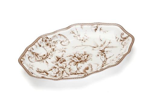 פלטה אובלית BONE CHINA LIMOGES – מוקה – 24X16X2.5