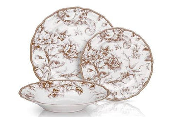 סט 18 חלקים BONE CHINA LIMOGES מוקה 22X4cm