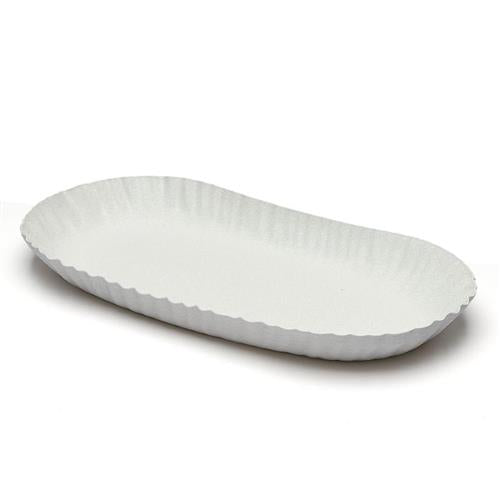 מגש אובלי מתכת שמנת – 32x17x3