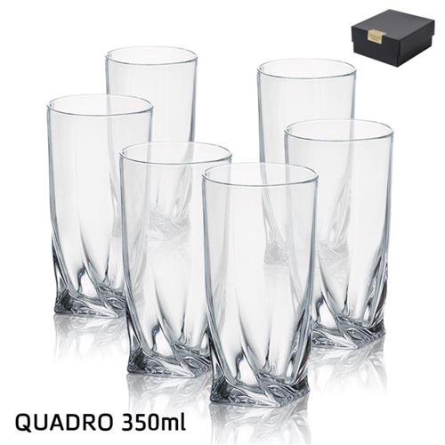 כוסות שתיה QUADRO קריסטל בוהמיה 350 מ"ל – 18 יחידות
