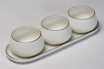 מגש ושלושה בולים SPECIAL WHITE/GOLD