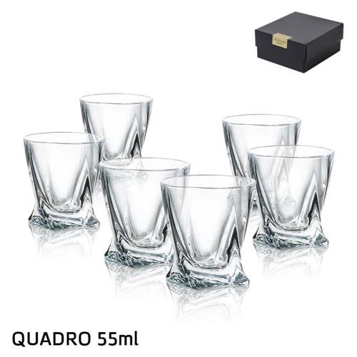 כוסיות ליקר QUADRO קריסטל בוהמיה 55 מ"ל – 18 יחידות